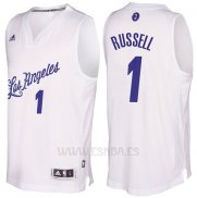 Camiseta Navidad 2016 Los Angeles Lakers D'Angelo Russell #1 Blanco