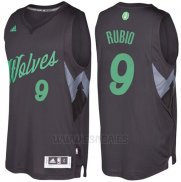 Camiseta Navidad 2016 Minnesota Timberwolves Ricky Rubio #9 Negro