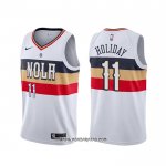 Camiseta New Orleans Pelicans Jrue Holiday #11 Earned Blanco