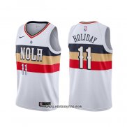 Camiseta New Orleans Pelicans Jrue Holiday #11 Earned Blanco