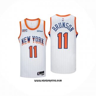Camiseta New York Knicks Jalen Brunson #11 Ciudad 2024-25 Blanco