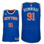 Camiseta New York Knicks Mindaugas Kuzminskas #91 Azul