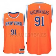 Camiseta New York Knicks Mindaugas Kuzminskas #91 Naranja