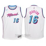 Camiseta Nino Miami Heat James Johnson Ciudad #16 2017-18 Blanco