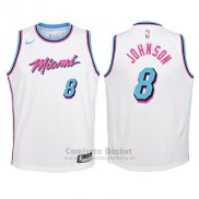 Camiseta Nino Miami Heat Tyler Johnson Ciudad #8 2017-18 Blanco