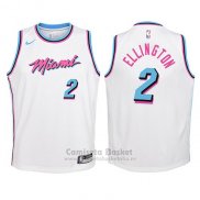 Camiseta Nino Miami Heat Wayne Ellington Ciudad #2 2017-18 Blanco