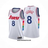 Camiseta Philadelphia 76ers Paul George #8 Ciudad 2024-25 Blanco