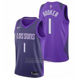 Camiseta Phoenix Suns Booker Ciudad #1 2017-18 Violeta