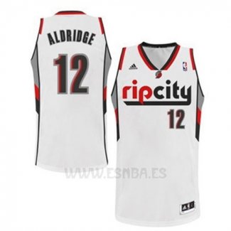 Camiseta Portland Trail Blazers Rip City LaMarcus Aldridge #12 Blanco