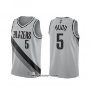 Camiseta Portland Trail Blazers Rodney Hood #5 Earned 2020-21 Gris