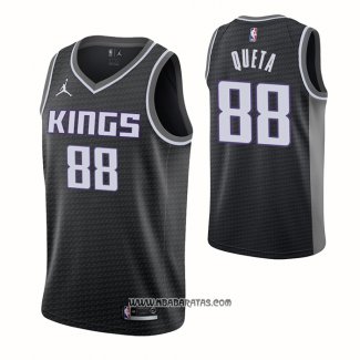 Camiseta Sacramento Kings Neemias Queta #24 Statement 2020-21 Negro