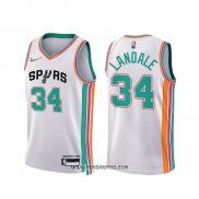 Camiseta San Antonio Spurs Jock Landale #34 Ciudad 2021-22 Blanco