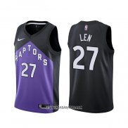 Camiseta Toronto Raptors Alex Len #27 Earned 2020-21 Negro Violeta