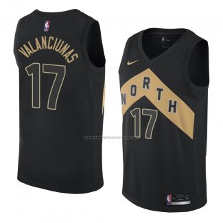 Camiseta Toronto Raptors Jonas Valanciunas #17 Ciudad 2018 Negro