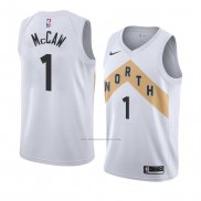 Camiseta Toronto Raptors Patrick Mccaw #1 Ciudad 2018 Blanco