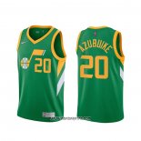 Camiseta Utah Jazz Donovan Udoka Azubuike #20 Earned 2020-21 Verde
