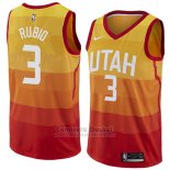 Camiseta Utah Jazz Rubio Ciudad #3 2017-18 Naranja