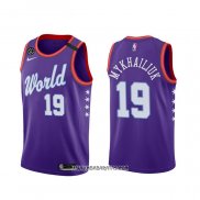 Camiseta 2020 Rising Star Svi Mykhailiuk #19 World Violeta