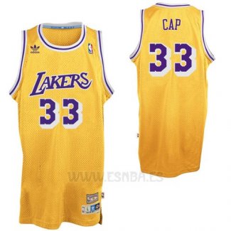 Camiseta Apodo Los Angeles Lakers CAP #33 Amarillo