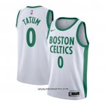 Camiseta Boston Celtics Jayson Tatum #0 Ciudad 2020-21 Blanco