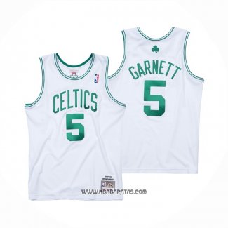 Camiseta Boston Celtics Kevin Garnett #5 Mitchell & Ness 2007-08 Blanco
