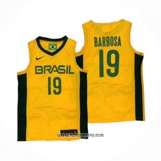 Camiseta Brasil Leandro Barbosa #19 2019 FIBA Baketball World Cup Amarillo