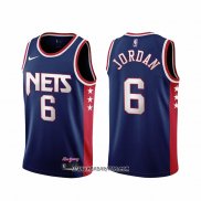 Camiseta Brooklyn Nets DeAndre Jordan #6 Ciudad 2021-22 Azul