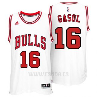 Camiseta Chicago Bulls Pau Gasol #16 Blanco