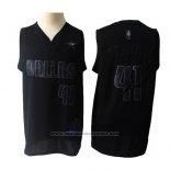 Camiseta Dallas Mavericks Dirk Nowitzki #41 MVP Negro