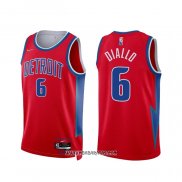 Camiseta Detroit Pistons Hamidou Diallo #6 Ciudad 2021-22 Rojo