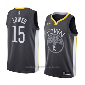 Camiseta Golden State Warriors Damian Jones #15 Statement 2018 Negro