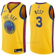 Camiseta Golden State Warriors David West #3 Chinese Heritage Ciudad 2017-18 Amarillo