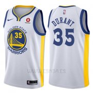 Camiseta Golden State Warriors Kevin Durant #35 2017-18 Blanco