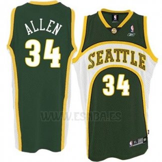 Camiseta Historic Seattle SuperSonics Ray Allen #34 Verde