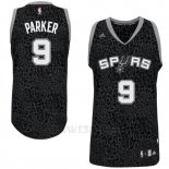 Camiseta Leopard Light Loco San Antonio Spurs Tony Parker #9 Negro