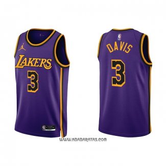Camiseta Los Angeles Lakers Anthony Davis #3 Statement 2022-23 Violeta