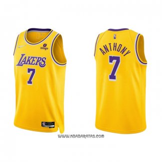 Camiseta Los Angeles Lakers Carmelo Anthony #7 75th Anniversary 2021-22 Amarillo