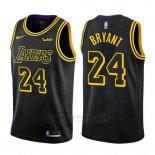 Camiseta Los Angeles Lakers Kobe Bryant #24 Ciudad Negro