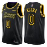 Camiseta Los Angeles Lakers Kyle Kuzma #0 Ciudad Negro