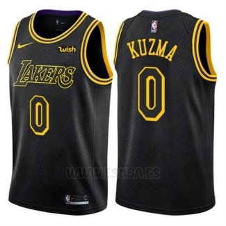 Camiseta Los Angeles Lakers Kyle Kuzma #0 Ciudad Negro