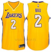 Camiseta Los Angeles Lakers Lonzo Ball #2 2017-18 Amarillo