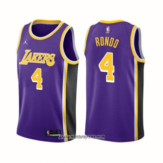 Camiseta Los Angeles Lakers Rajon Rondo #4 Statement Edition 2021-22 Violeta