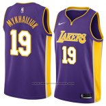 Camiseta Los Angeles Lakers Sviatoslav Mykhailiuk #19 Statement 2018 Violeta