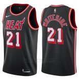 Camiseta Miami Heat Hassan Whiteside #21 Classic 2017-18 Negro