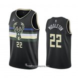 Camiseta Milwaukee Bucks Khris Middleton #22 Statement 2020-21 Negro