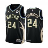 Camiseta Milwaukee Bucks Pat Connaughton #24 Statement 2022-23 Negro