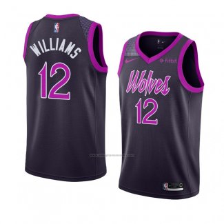 Camiseta Minnesota Timberwolves C. J. Williams #12 Ciudad 2018-19 Violeta