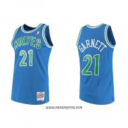 Camiseta Minnesota Timberwolves Kevin Garnett #21 Hardwood Classics Throwback Azul