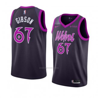 Camiseta Minnesota Timberwolves Taj Gibson Ciudad 2018-19 Violeta