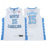 Camiseta NCAA North Carolina Tar Heels Vince Carter #15 Blanco